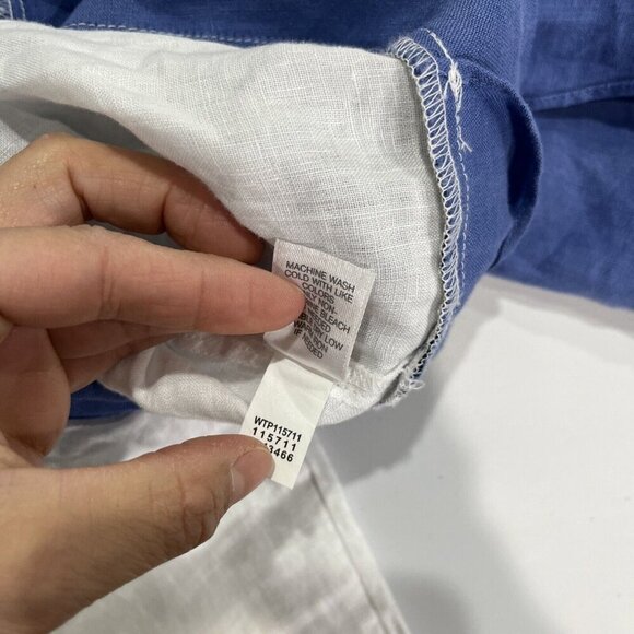 J. Jill Womens Love Linen Colorblock Tunic Top Size M Boatneck Lagenlook Boxy - Picture 7 of 7